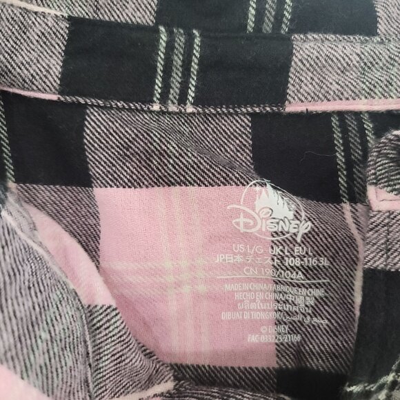 Disney Ratatouille Plaid Button-Up Shirt With Remy Embroidery Size L Pink black - Picture 6 of 8